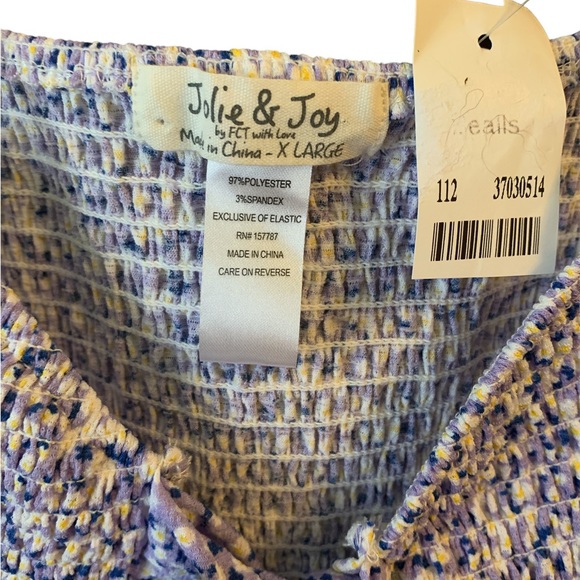 🌞Summer Clearance JOLIE & JOY Smocked Front Tie Cropped Tank Top - Picture 2 of 3